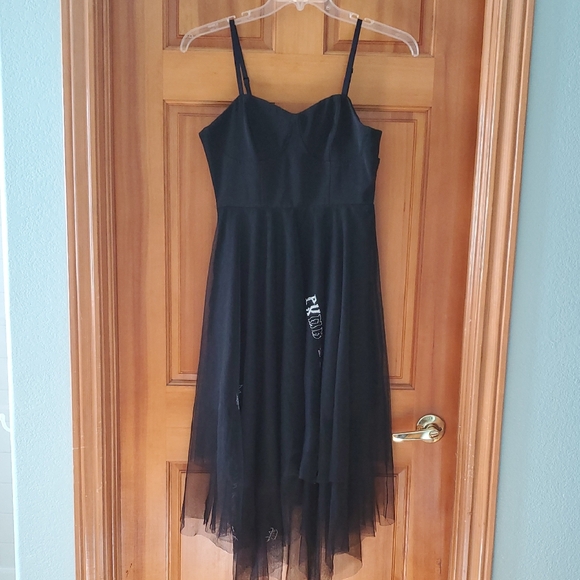 Punk Rave Black Mesh Corset Sleeveless Mesh I'M NOT CUTE Goth Gothic Dress - Picture 4 of 14